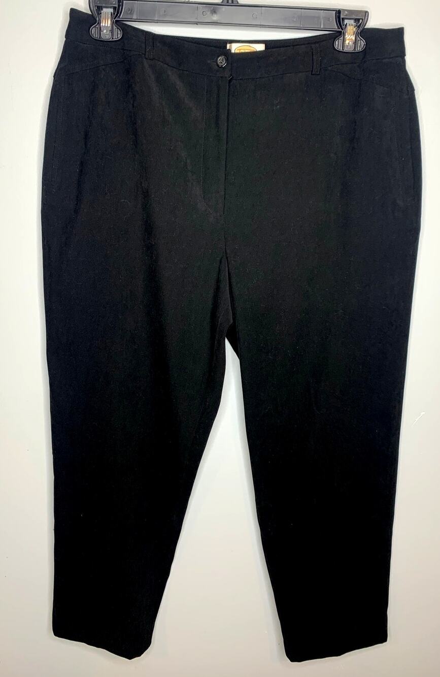 Talbot's Petites Women's 16 Stretch Black Dress Pants Polyester Spandex